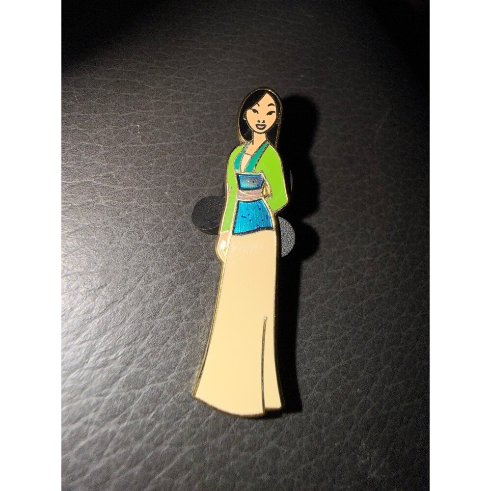 Disney pin Princess Mulan Glitter Top standing Chinese pose yellow skirt